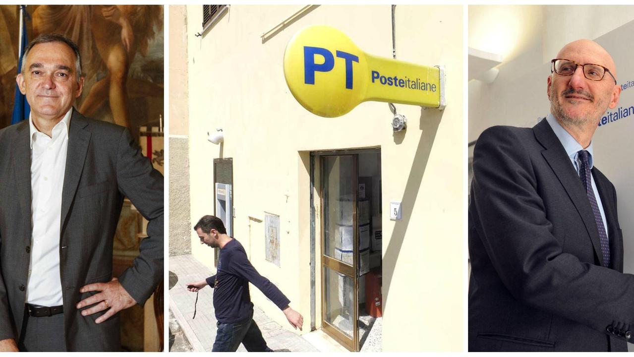 A sinistra il presidente della Regione, Enrico Rossi, a destra Francesco Caio, ad di Poste Italiane