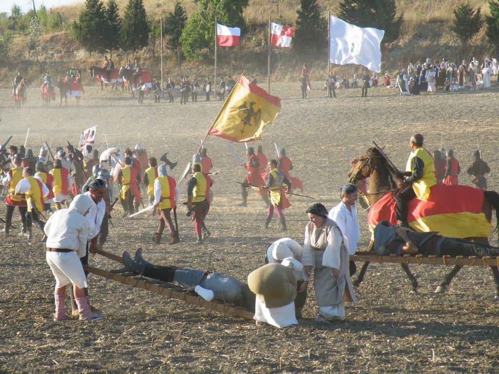 Un'immagine d'archivio della rievocazione storica della battaglia di Sanluri