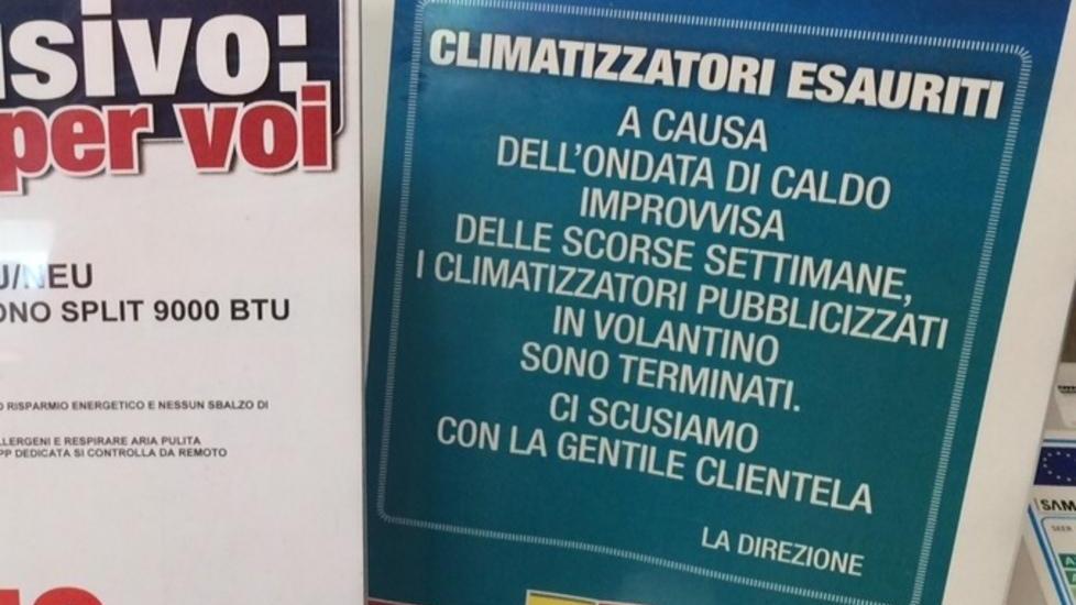 Climatizzatori esauriti, e il grande caldo continua