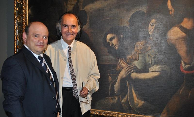 Gavino Sanna e il sindaco Nicola Sanna alla mostra di Caravaggio