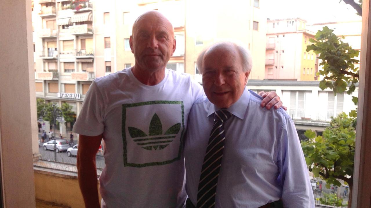 Il tecnico Favarin con il presidente Battini