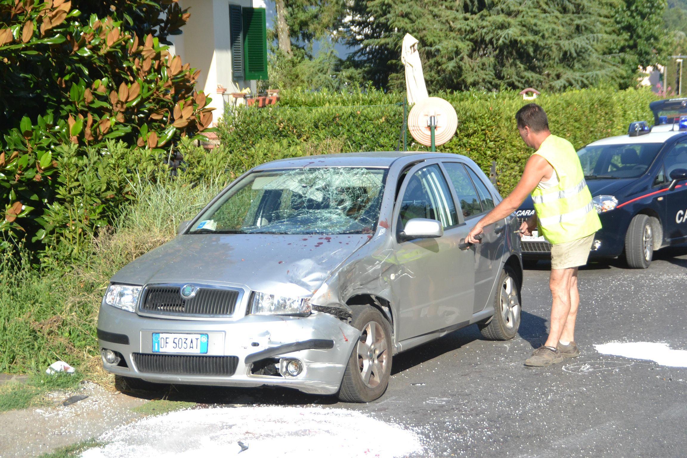 L'auto coinvolta nello scontro