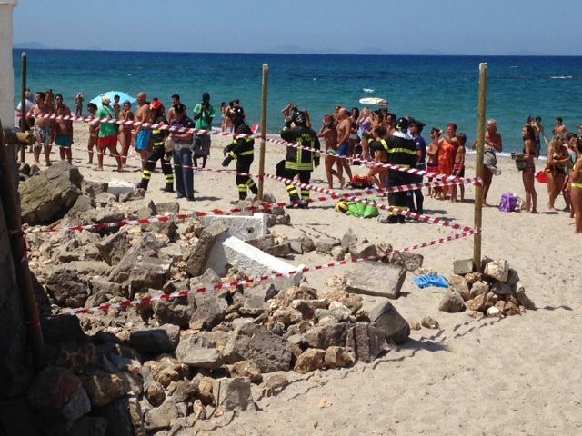 il crollo del muro della Rotonda a Platamona