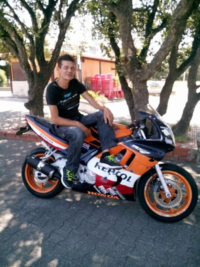 Andrea Lugas con la sua Honda