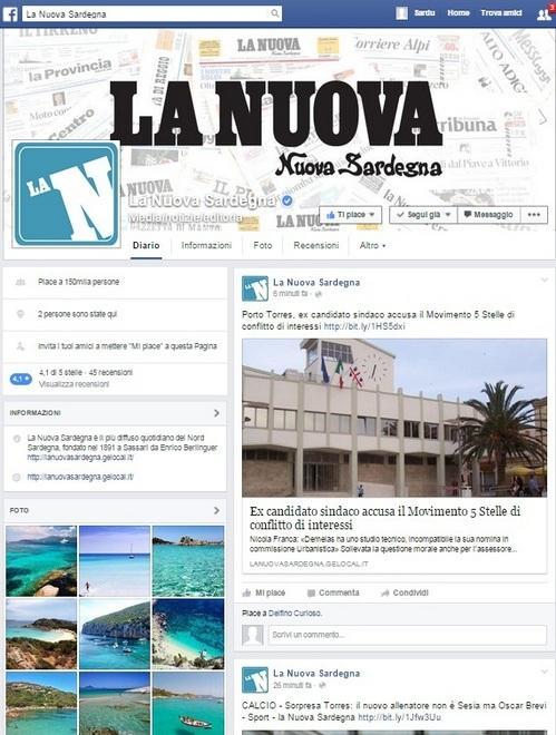 La Nuova Sardegna, oltre 150mila “Mi piace” su Facebook 