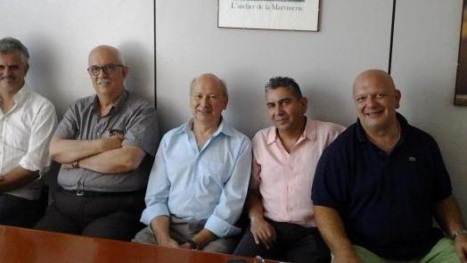 Da sinistra Giuseppe Fabozzi, Sergio dell'Orco, Solitario Nesti, Aldo Malara, Edoardo Ponzecchi