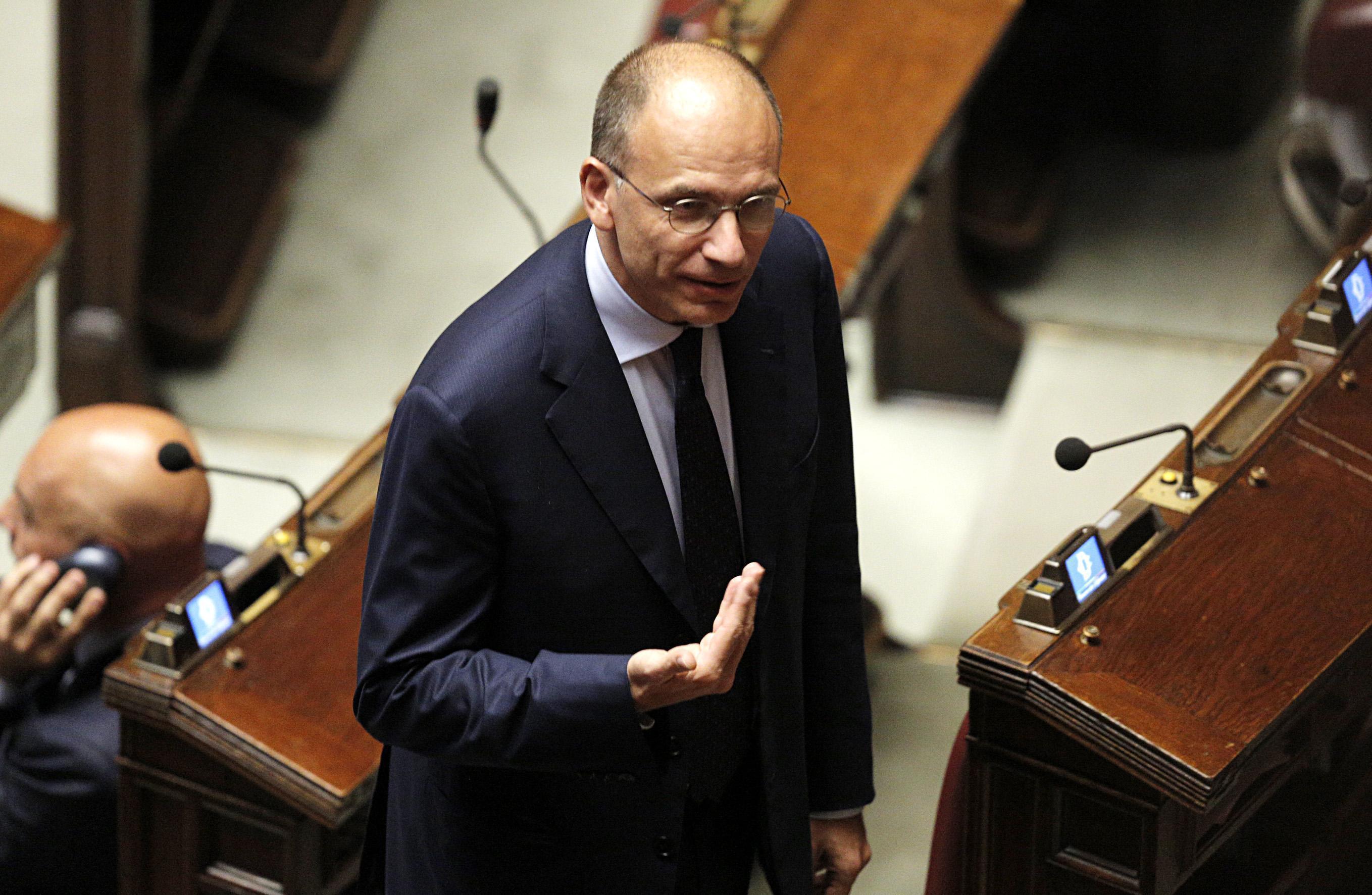 Enrico Letta a Montecitorio