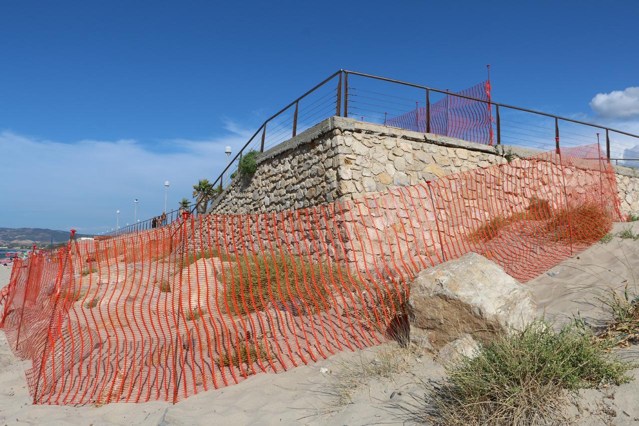 L'area del muraglione crollato alla Marina di Sorso è stata recintata