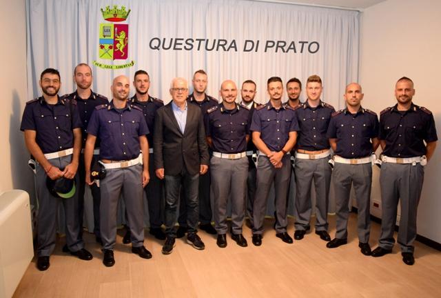 I nuovi agenti di polizia in servizio alla questura di Prato