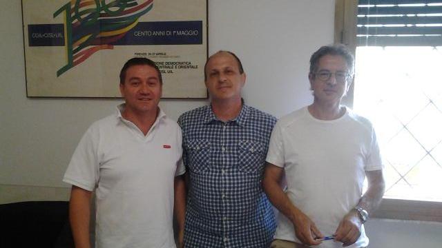 Romano, Menici e Testa, i sindacalisti che hanno firmato l'accordo