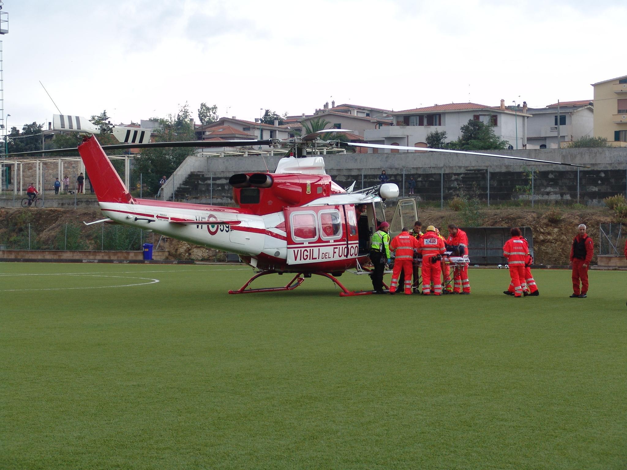 L'elicottero è dovuto intervenire sul luogo dell'incidente