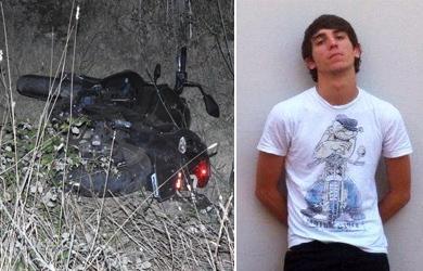 La moto finita nella scarpata e Riccardo Refice