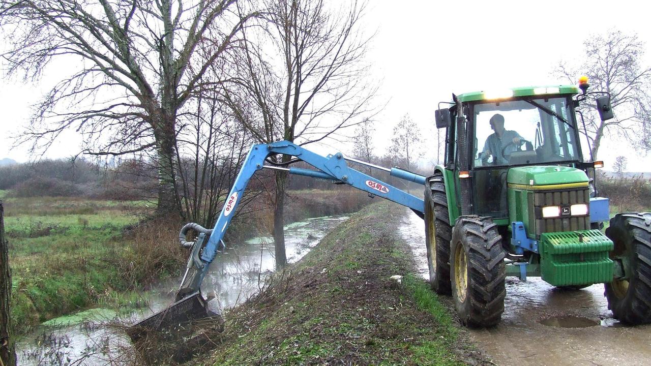 Un intervento di ripulitura di un canale