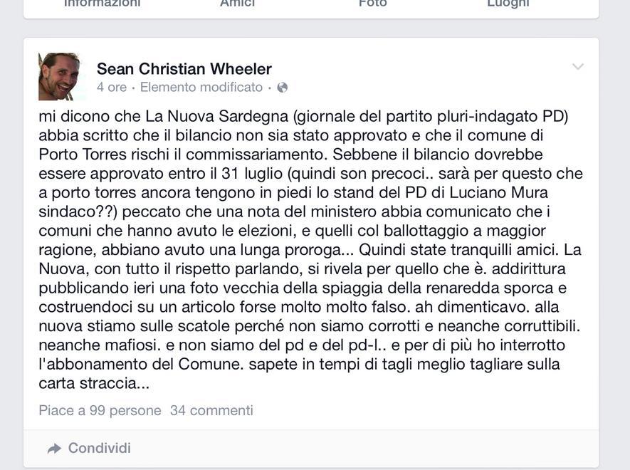 Prima il post «di pancia», poi la frenata 