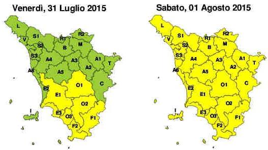 Le previsioni del tempo in Toscana