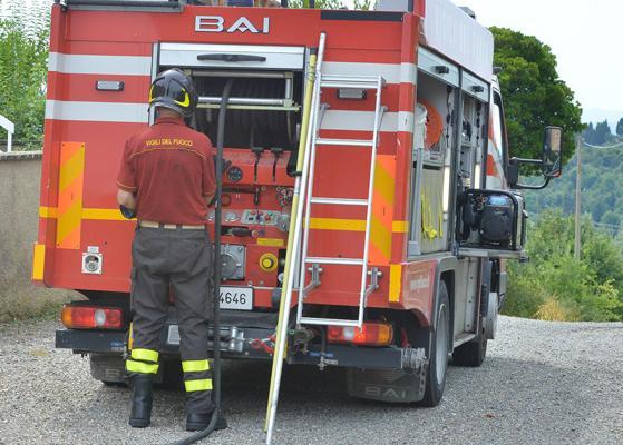 Principio di incendio in una conceria