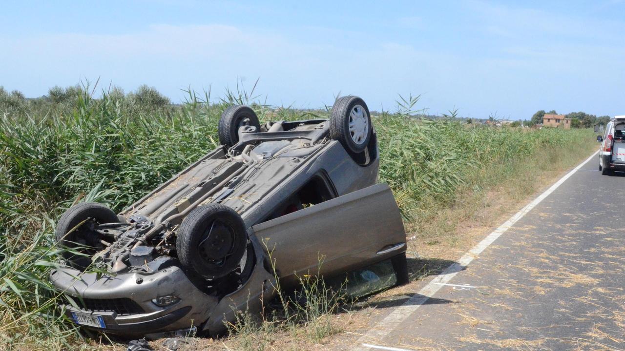 L'auto sulla quale viaggiava la donna (foto Bf)