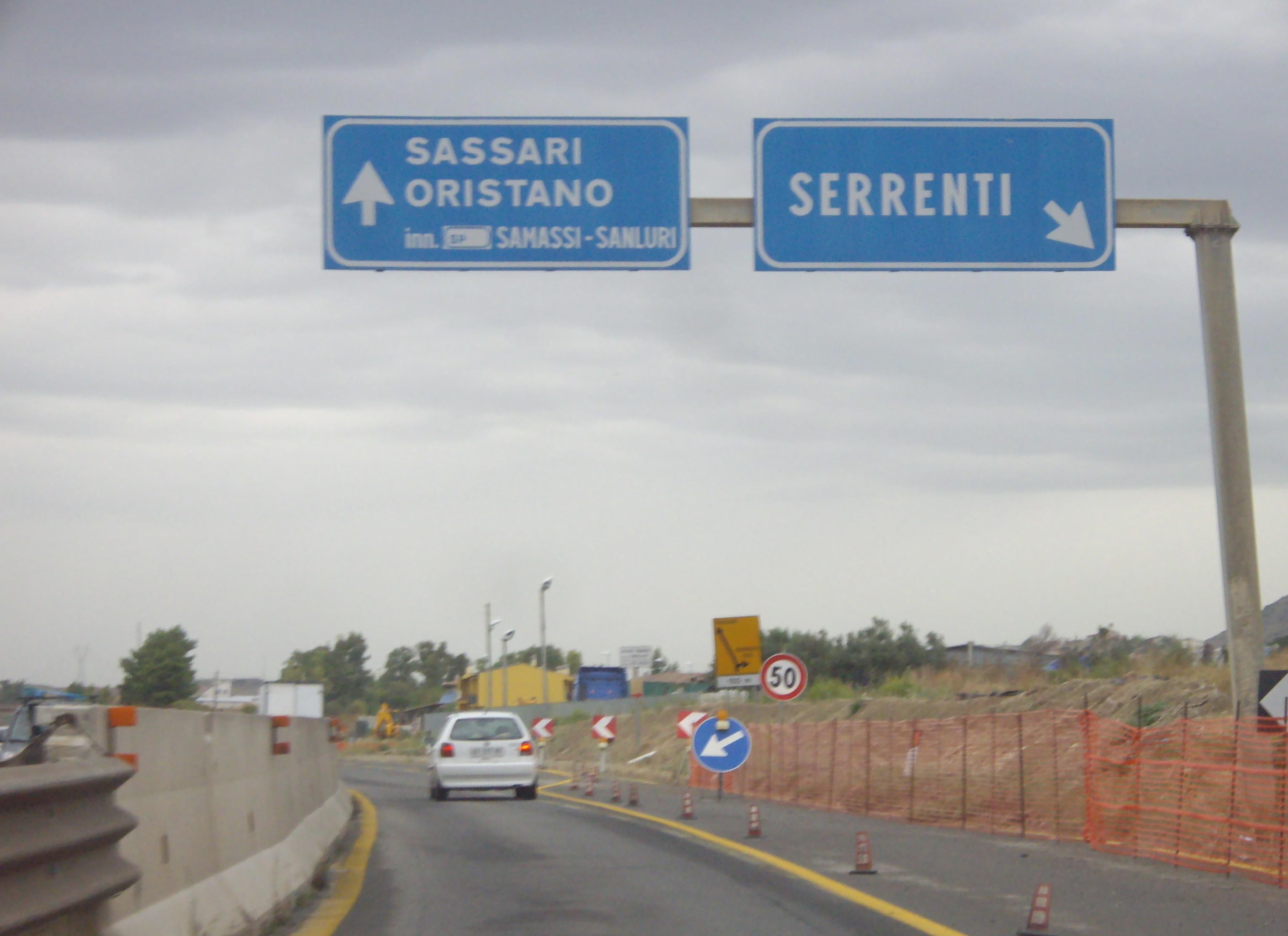 I lavori al bivio per Serrenti