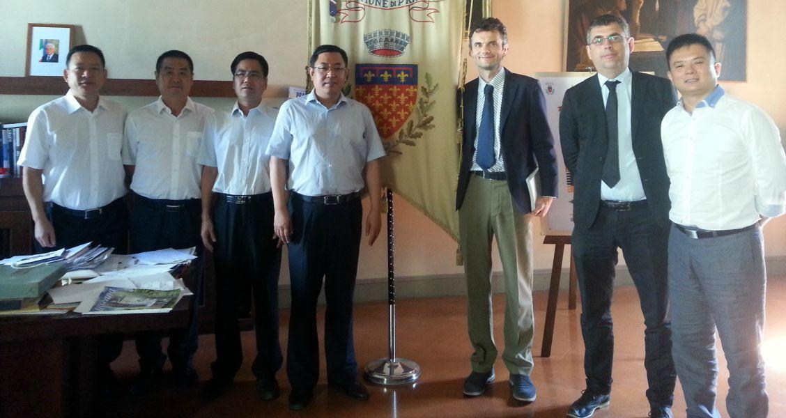 La delegazione in visita in Comune 