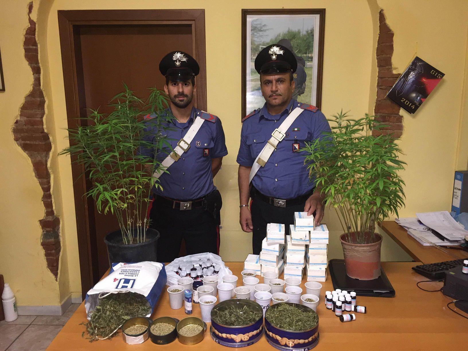 La droga sequestrata nell'appartamento di Carmignano 