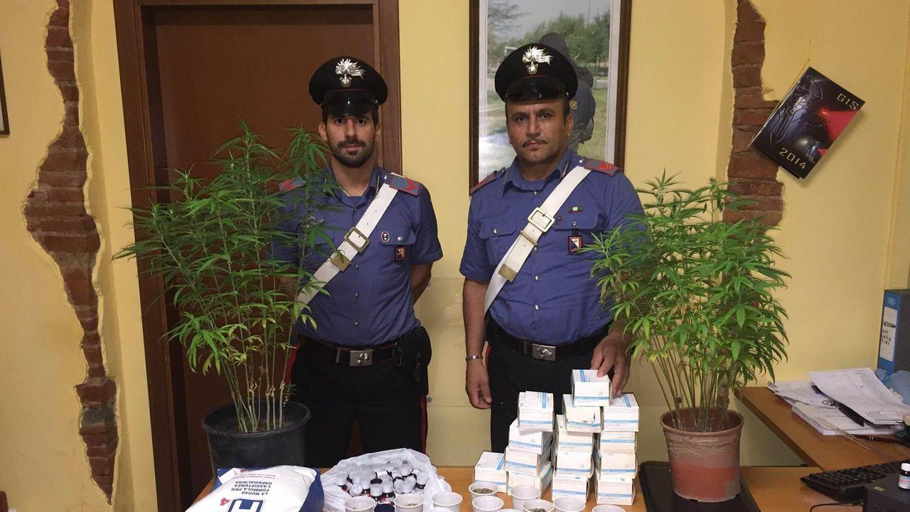 La droga sequestrata nell'appartamento di Carmignano