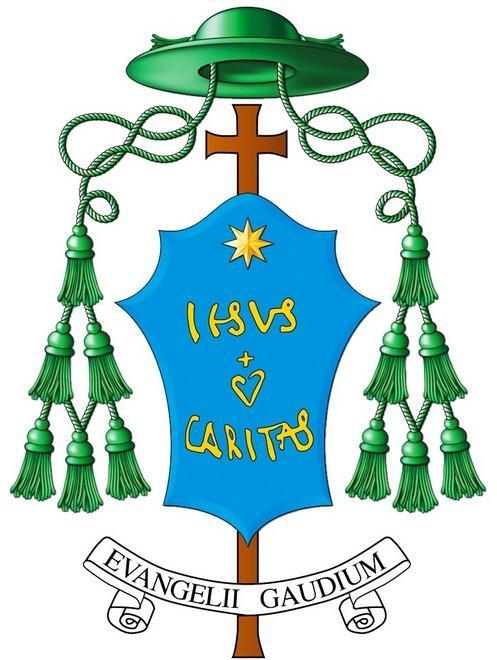Uno scudo con una stella a otto punte e il simbolo del Sacro Cuore