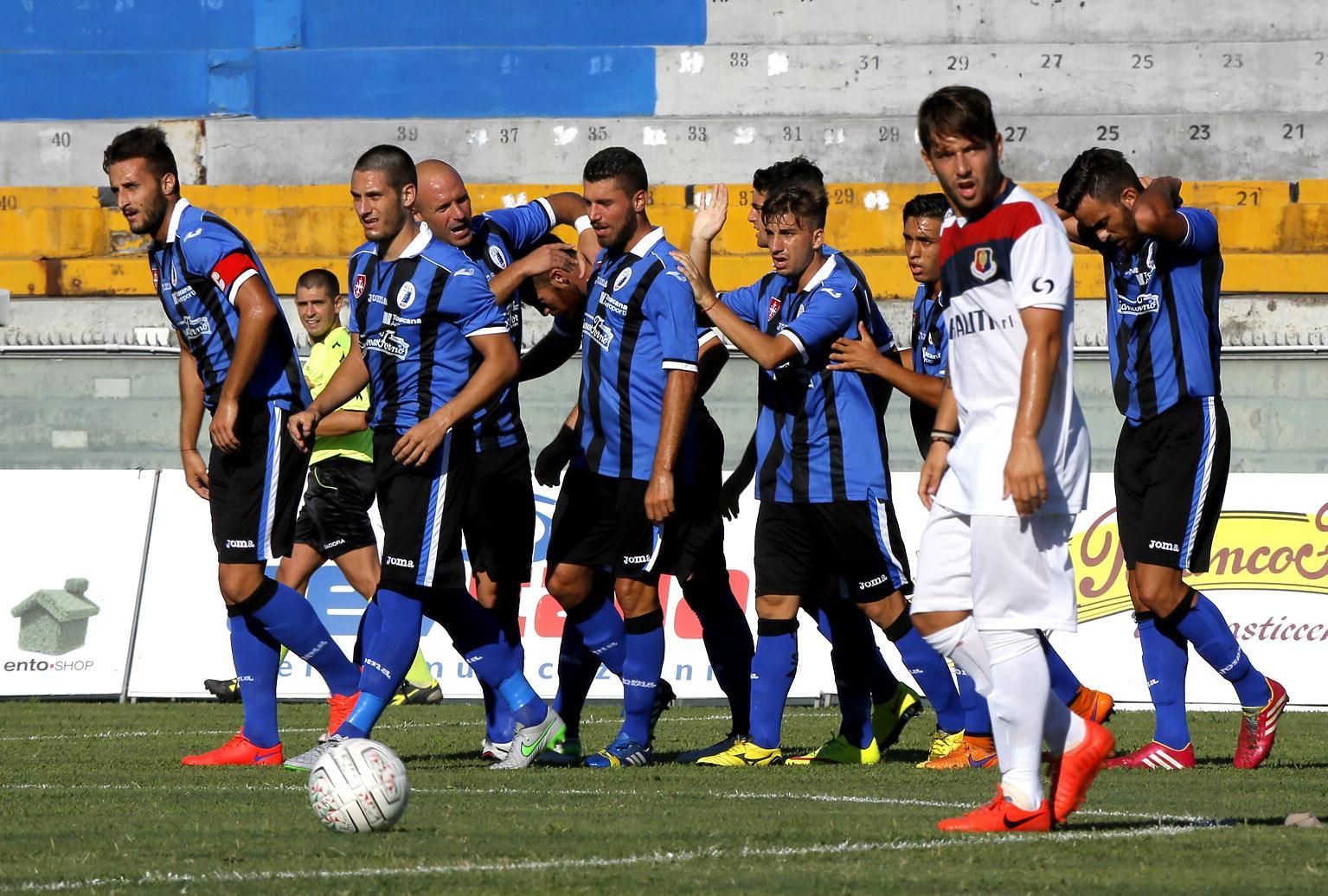 I nerazzurri esultano dopo un gol
