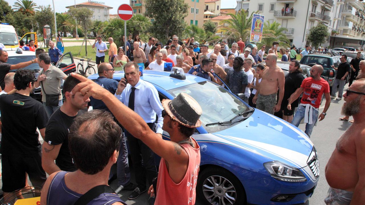 Il momento dell'arresto di Angelo Rivieri