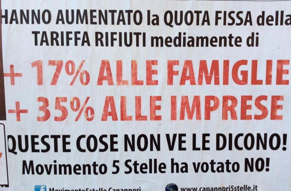 Guerra dei volantini sulla tariffa dei rifiuti 