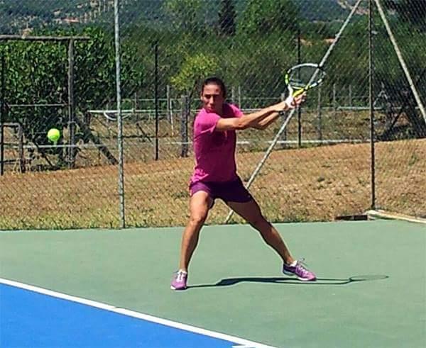 Un momento dell'allenamento della Schiavone