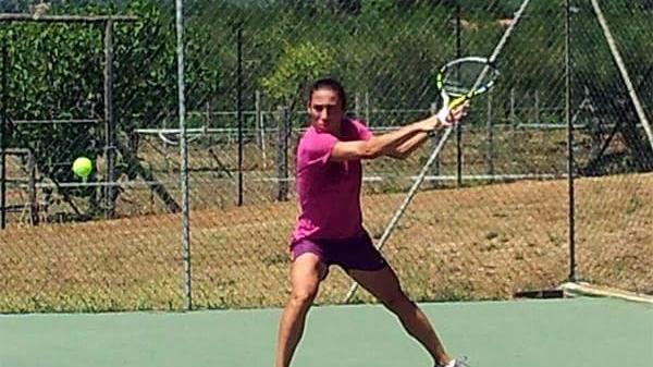 Un momento dell'allenamento della Schiavone