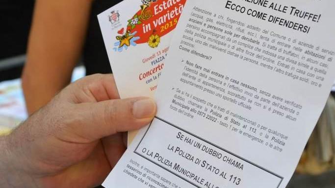 Truffe agli anziani ecco i volantini di Comune e polizia