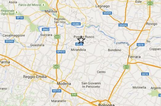Scossa di terremoto superficiale a Mirandola