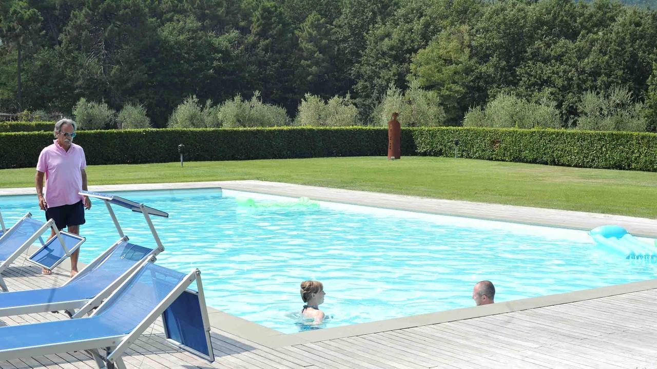 La piscina in cui è stato trovato il giovane cervo (foto Gori)