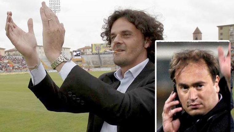 Gli ex presidenti del Pisa Leonardo Covarelli e, nel riquadro, Luca Pomponi