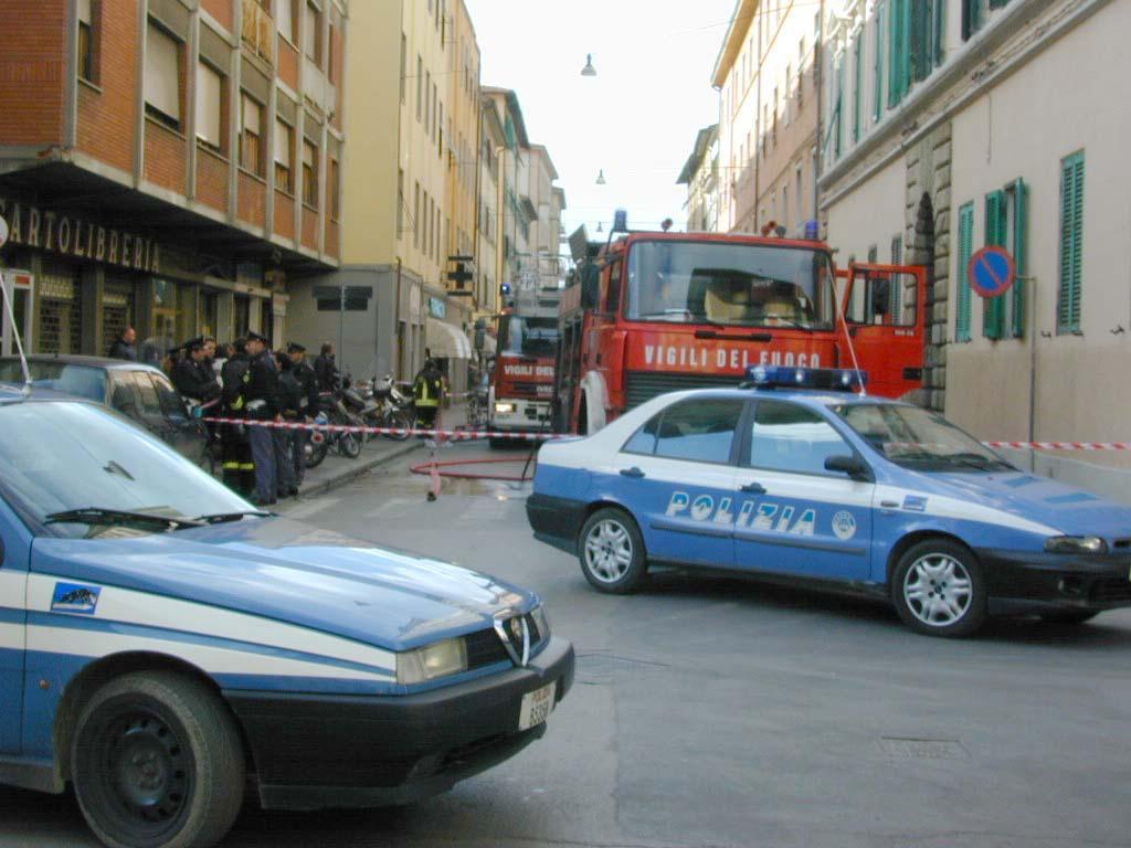I vigili del fuoco in corso Mazzini