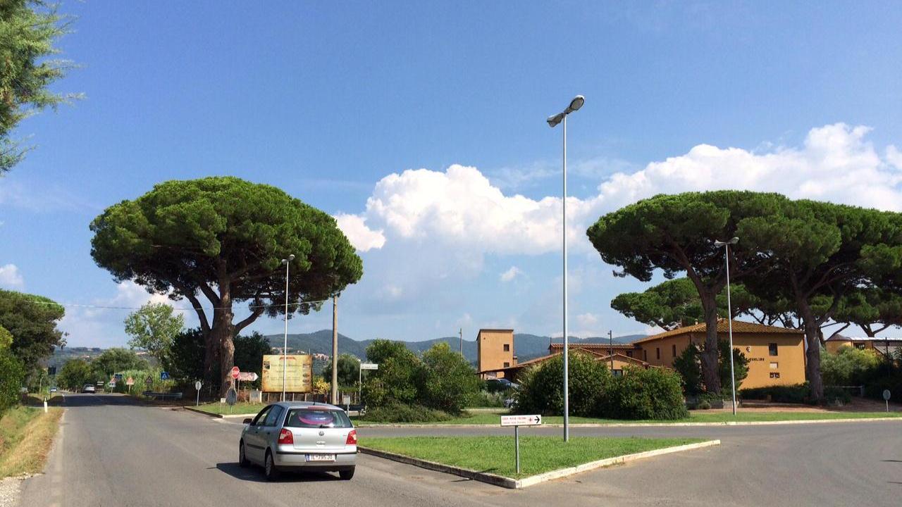 La Ss 329 all'incrocio di via Casone Ugolino a Castagneto Carducci