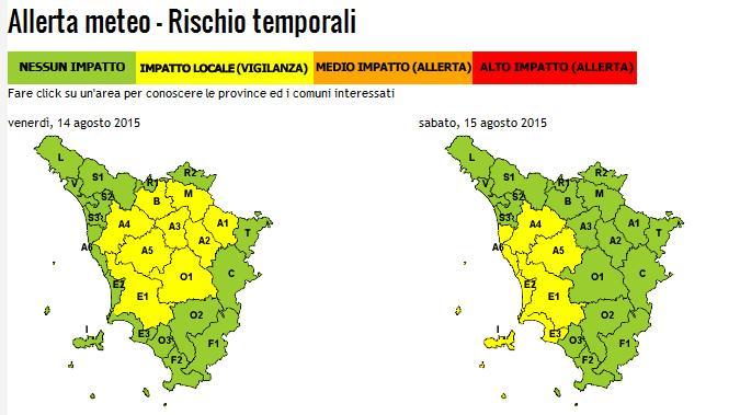 Ferragosto con la pioggia, "allerta gialla" sulla costa Toscana