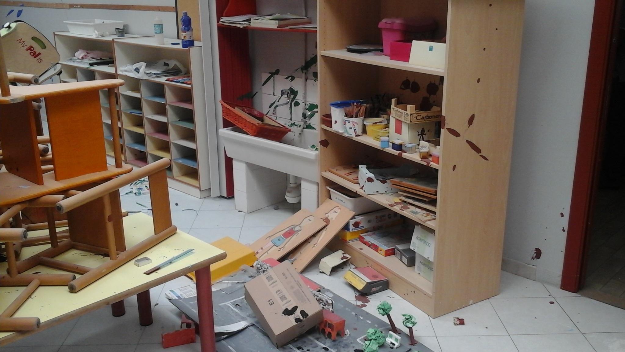 Devastata la scuola dell'infanzia "Il Panda"