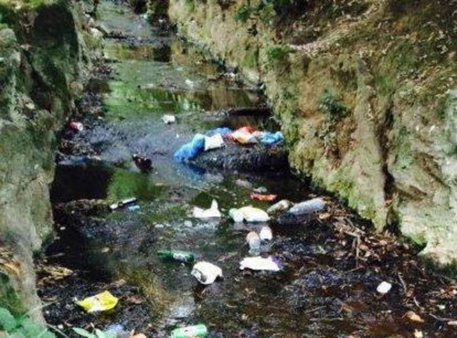 Il torrente del parco termale trasformato in una fogna