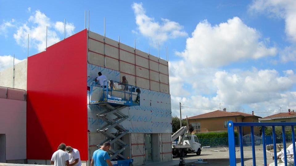La scuola dell'infanzia in costruzione a Santa Lucia nel comune di Pontedera