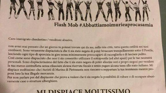 Il volantino postato su Facebook