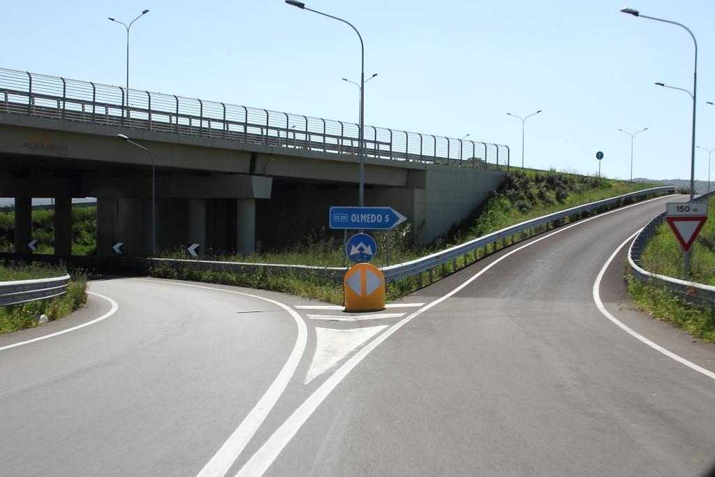Lo svincolo per Olmedo sulla Sassari-Alghero