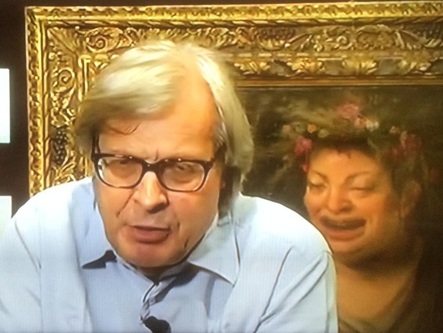 Sgarbi in Tv con il Bacco ferrarese