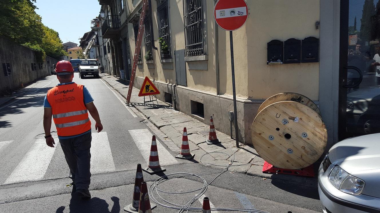 Il cantiere di Estracom in via S. Antonio