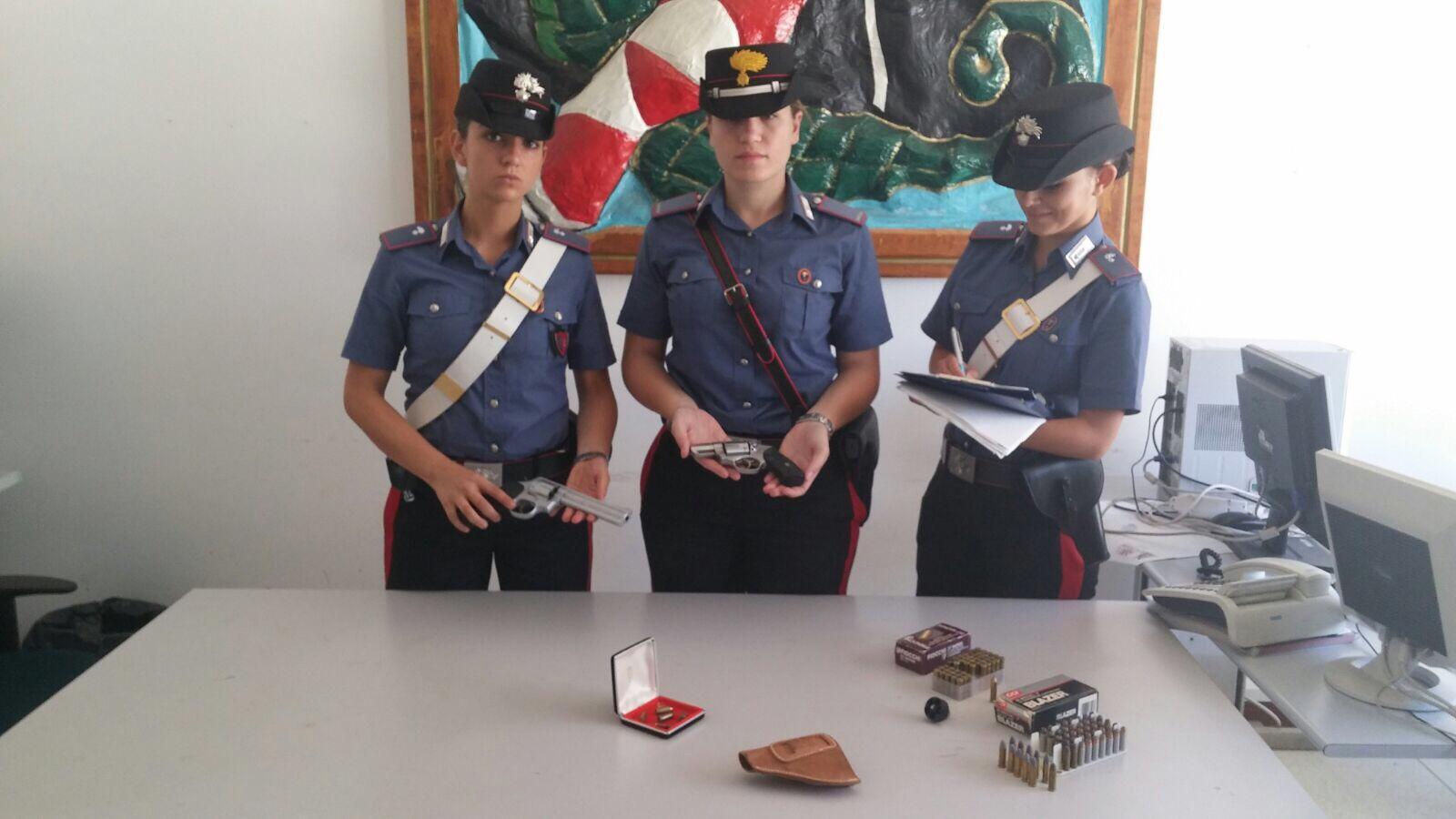 Pistole e proiettili sequestrati dai carabinieri