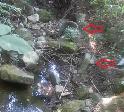 Due pneumatici abbandonati in un corso d’acqua di Riolo 