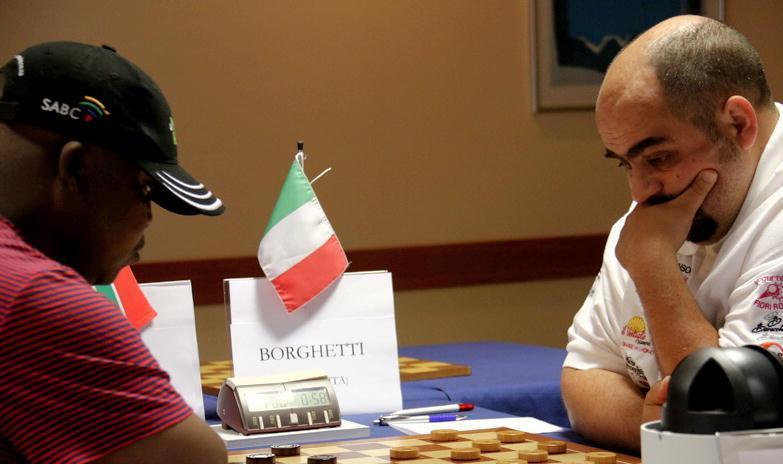 Mondiale dama, Borghetti in testa 