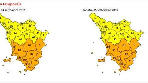 Allerta meteo: temporali in arrivo su mezza Toscana