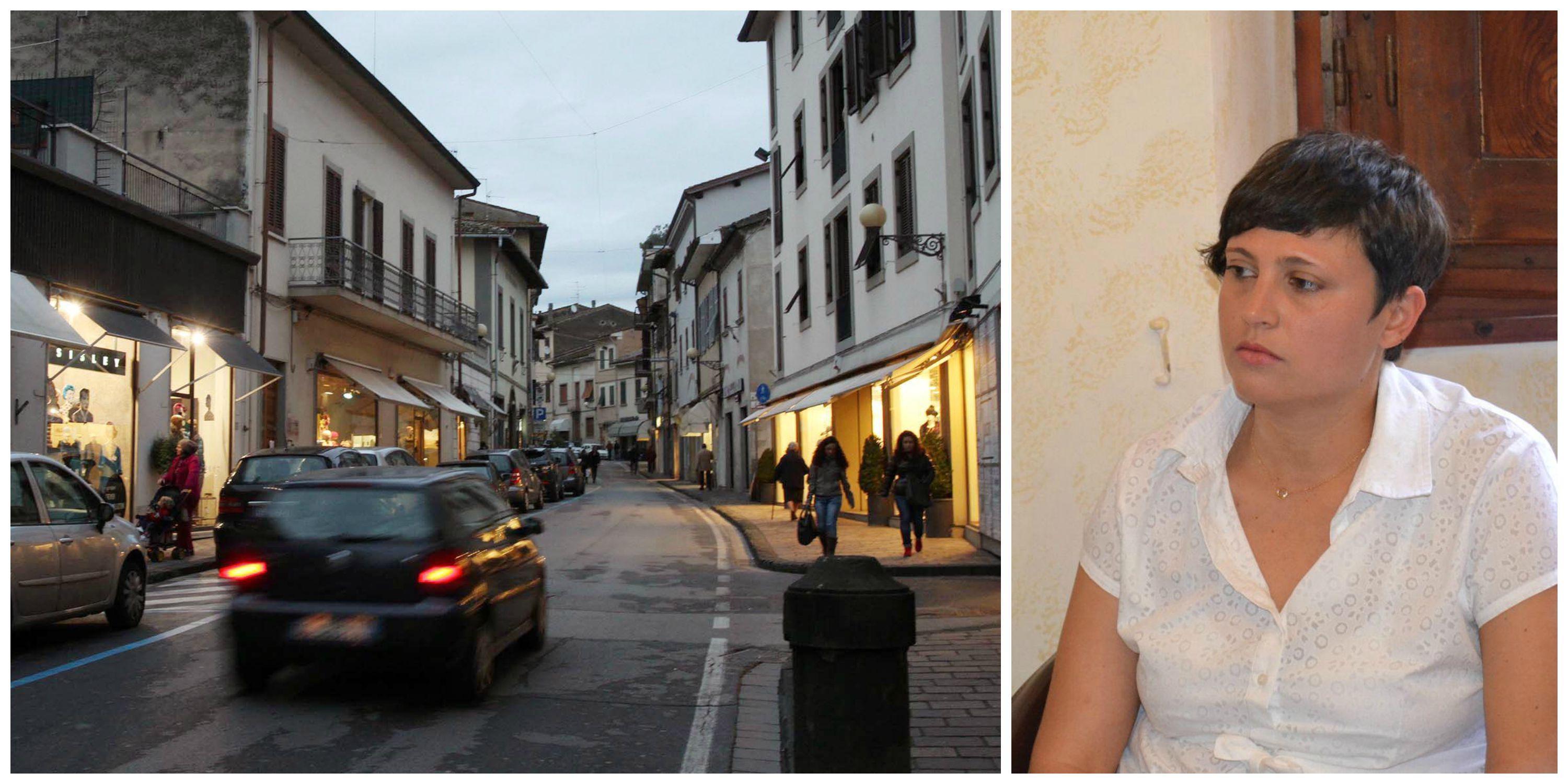Corso Matteotti a Fucecchio e l'assessore Silvia Tarabugi